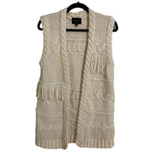 𝅺🎀 Romeo & Juliet Bohemian Cable Knit & Fringe Longline Sleeveless Cardigan…